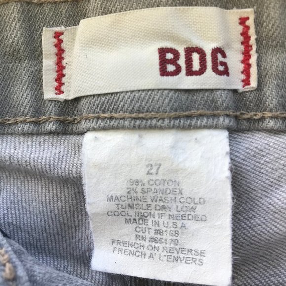 BDG CIGARETTE GREY SIZE 27 - Picture 4 of 9